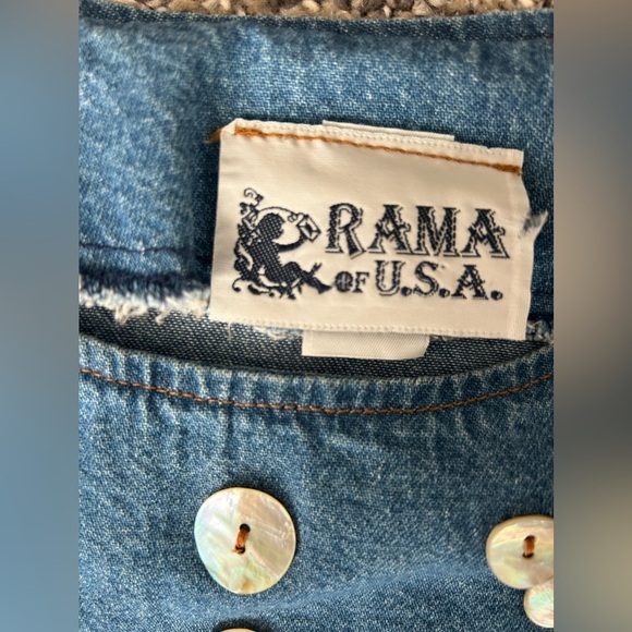 RAMA of USA vintage women’s 100% cotton denim top size medium - Picture 3 of 10